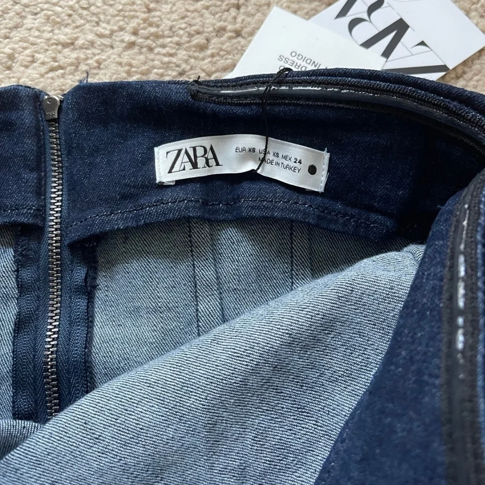 Zara Dark Blue Denim Dress - Picture 6 of 9